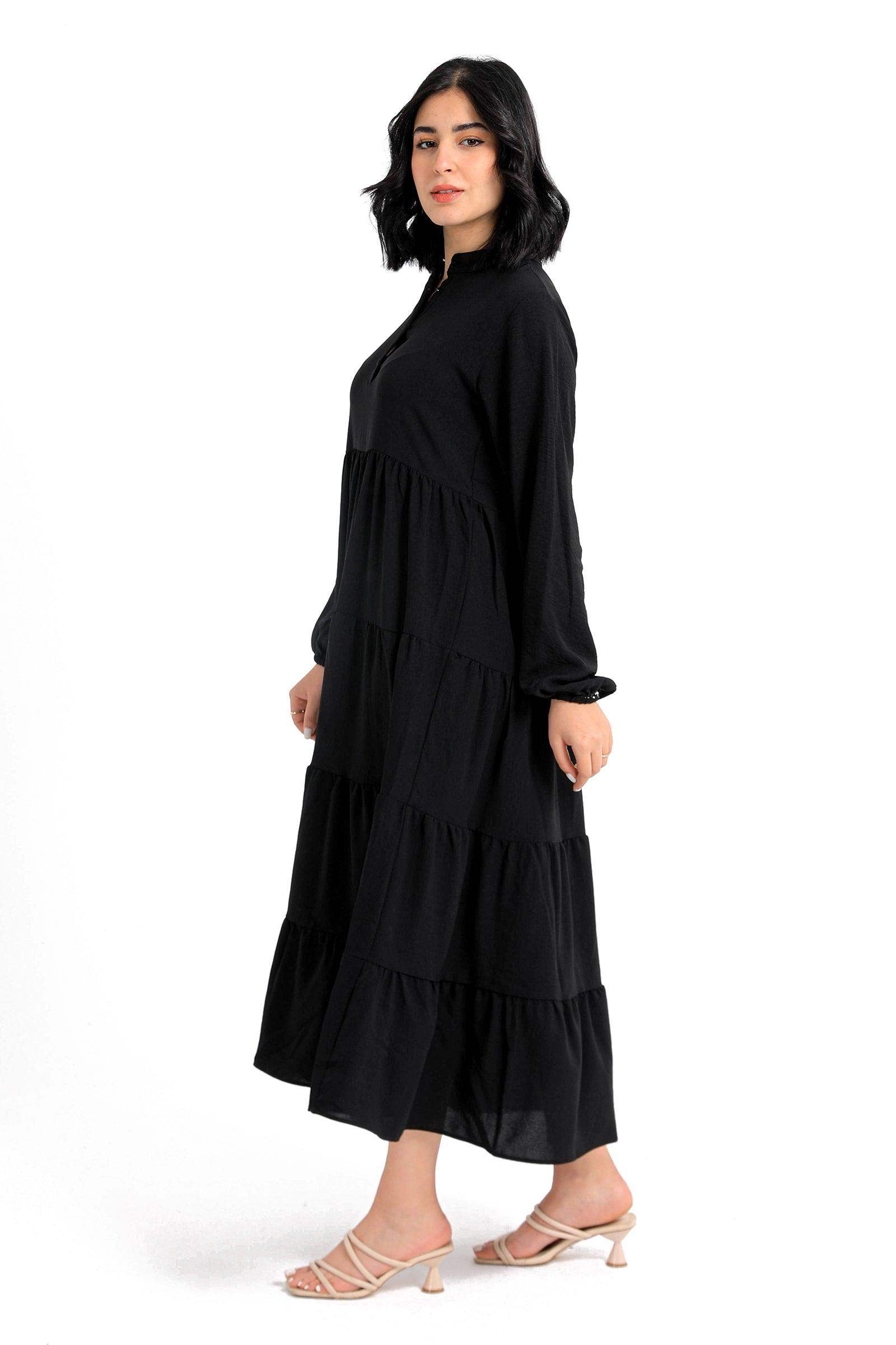 Half Placket Tiered Dress - Carina - ÙƒØ§Ø±ÙŠÙ†Ø§