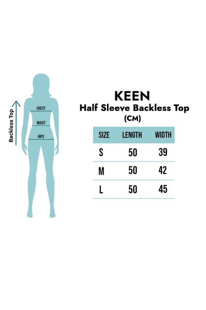 Synthetic Half Sleeve Backless Top