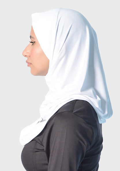Rayon Jersey Plain Sports Hijab – White
