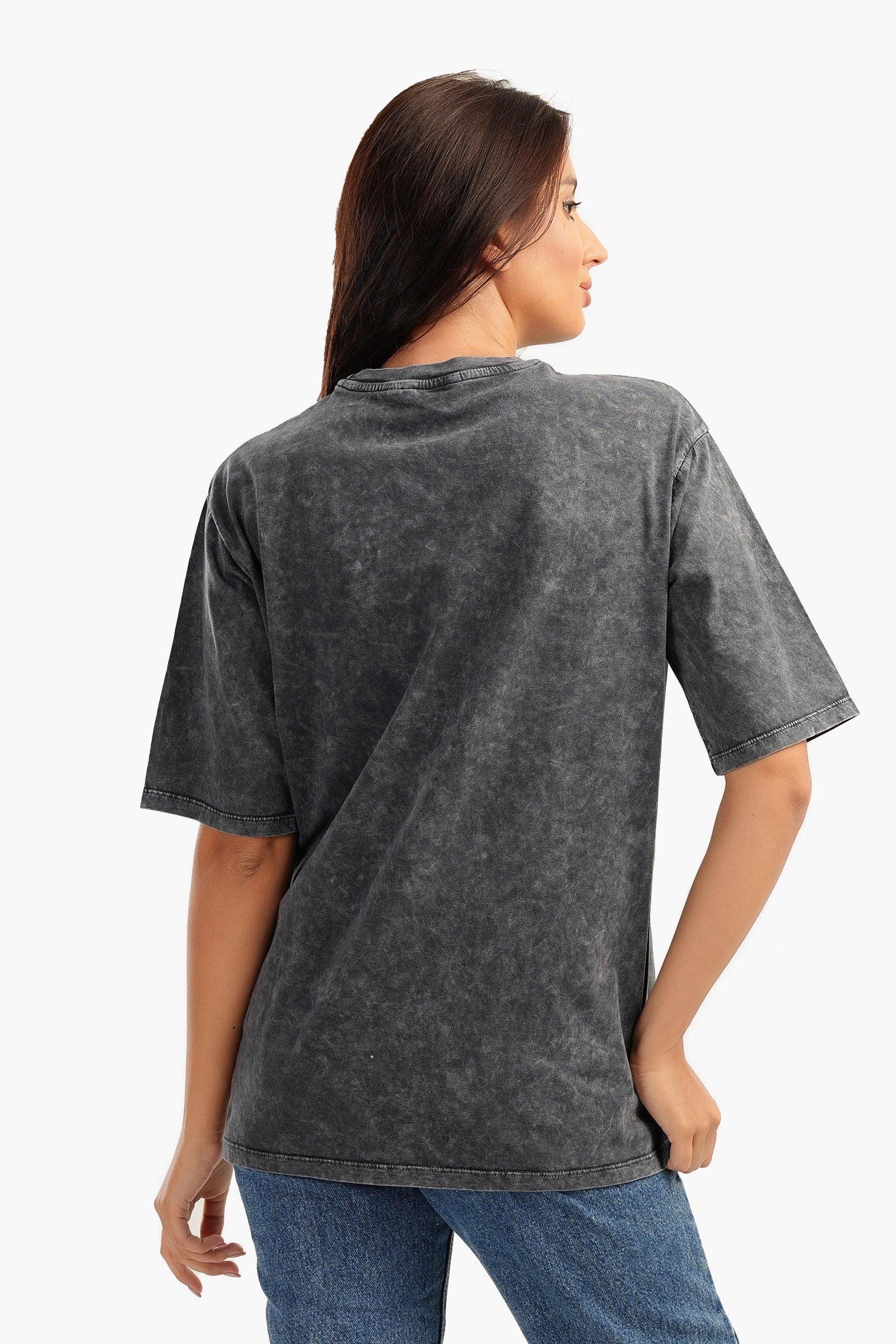 Heather Grey Cotton T-Shirt - Carina - ÙƒØ§Ø±ÙŠÙ†Ø§