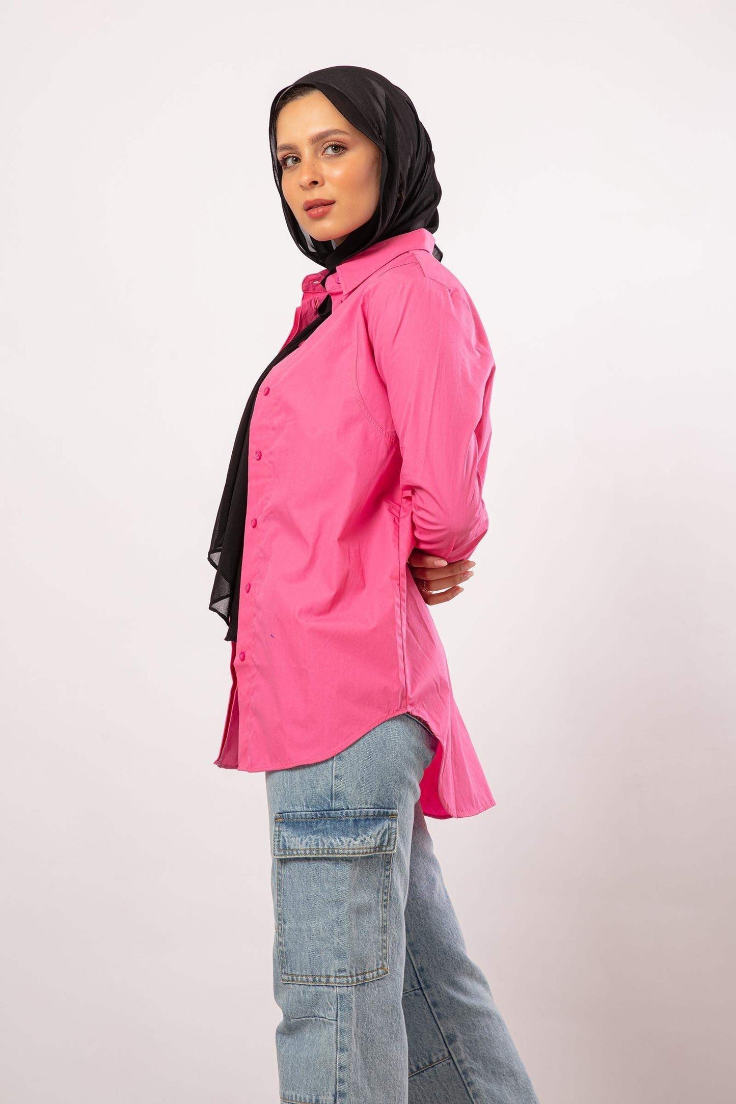 Hidden Button Placket Shirt - Carina - ÙƒØ§Ø±ÙŠÙ†Ø§