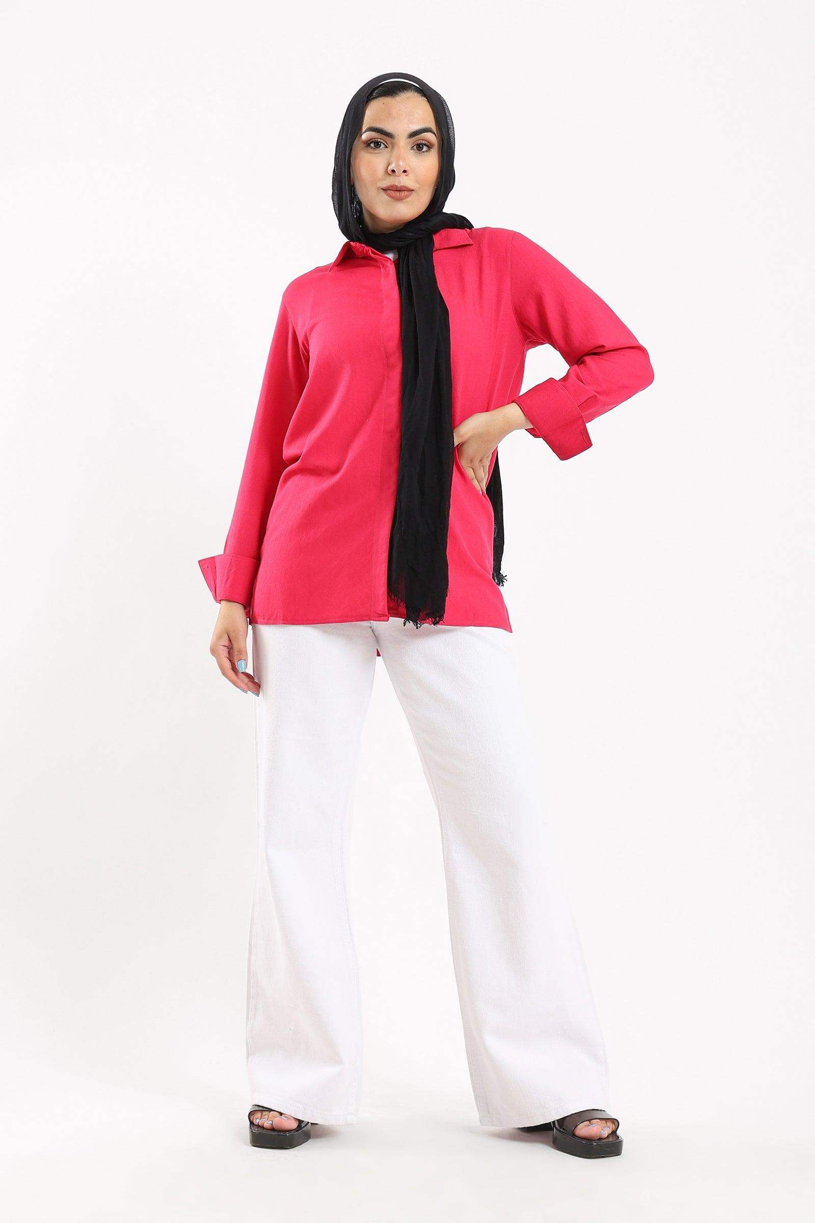 Hidden Placket Basic Shirt - Carina - ÙƒØ§Ø±ÙŠÙ†Ø§