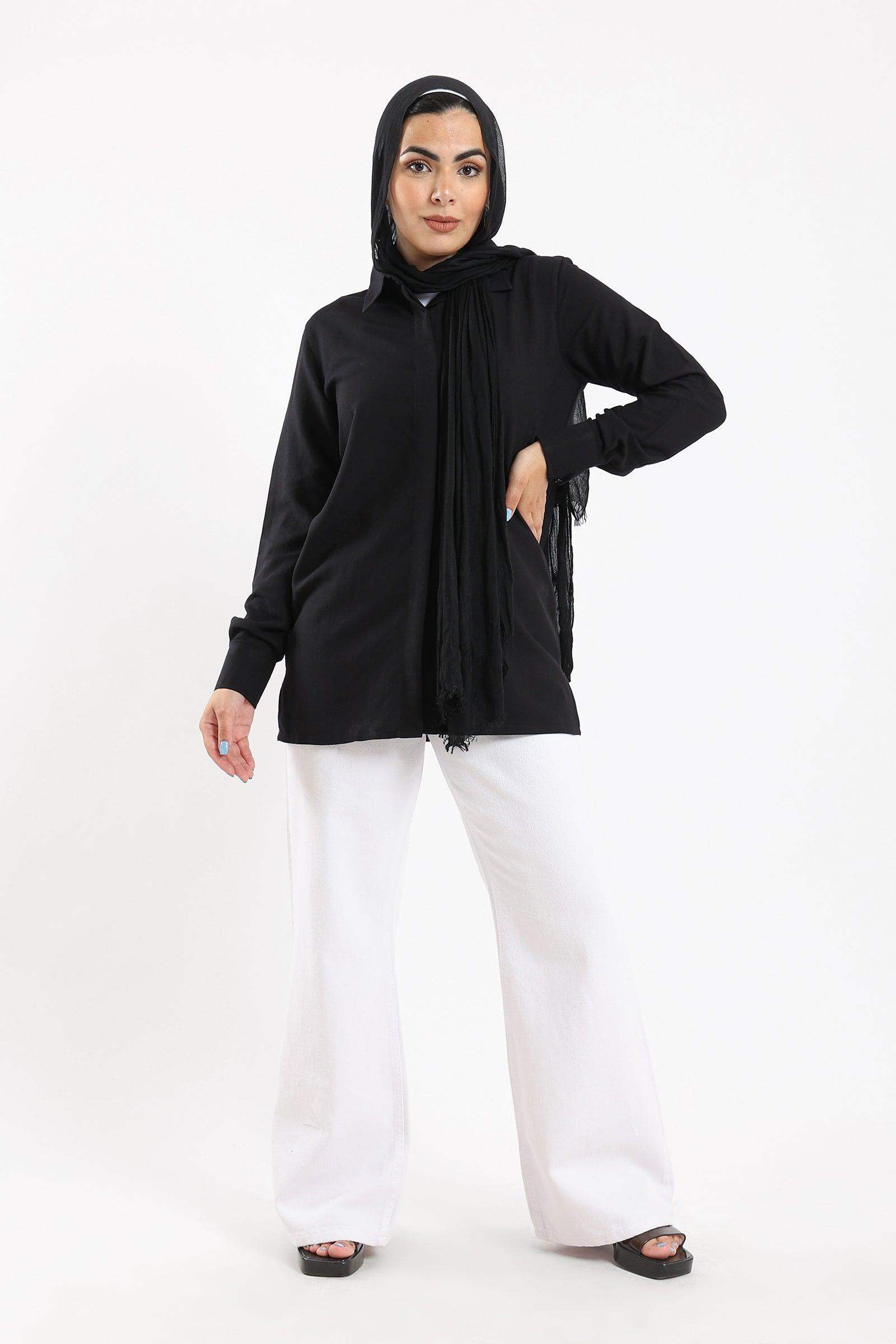 Hidden Placket Basic Shirt - Carina - ÙƒØ§Ø±ÙŠÙ†Ø§