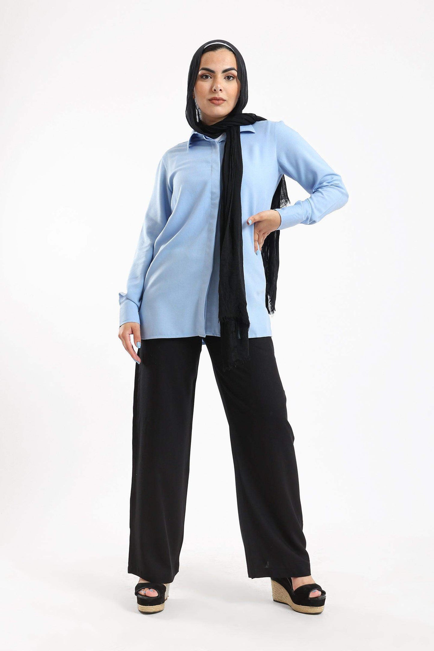 Hidden Placket Basic Shirt - Carina - ÙƒØ§Ø±ÙŠÙ†Ø§