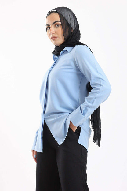 Hidden Placket Basic Shirt - Carina - ÙƒØ§Ø±ÙŠÙ†Ø§