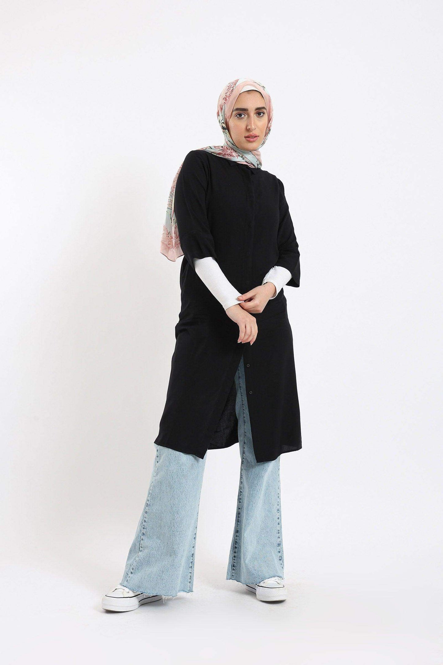 Hidden Placket Shirt Dress - Carina - ÙƒØ§Ø±ÙŠÙ†Ø§