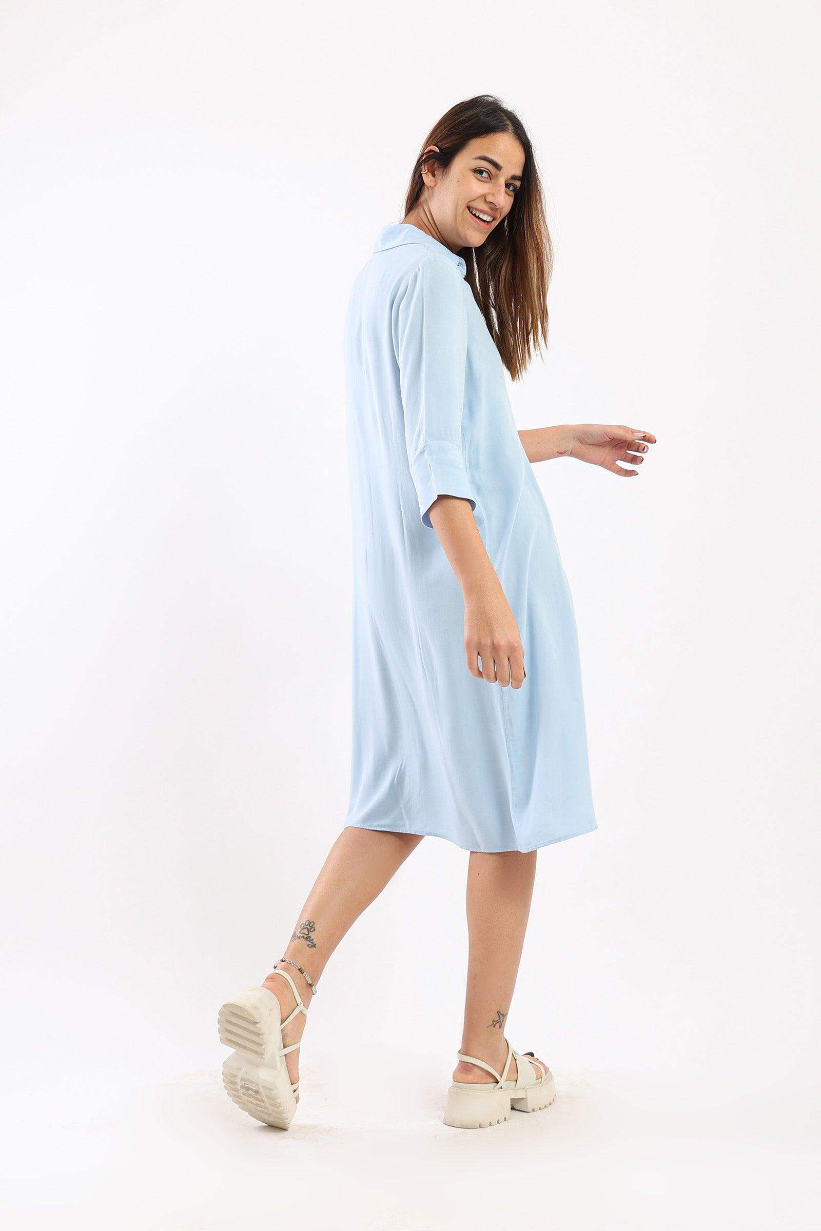 Hidden Placket Shirt Dress - Carina - ÙƒØ§Ø±ÙŠÙ†Ø§