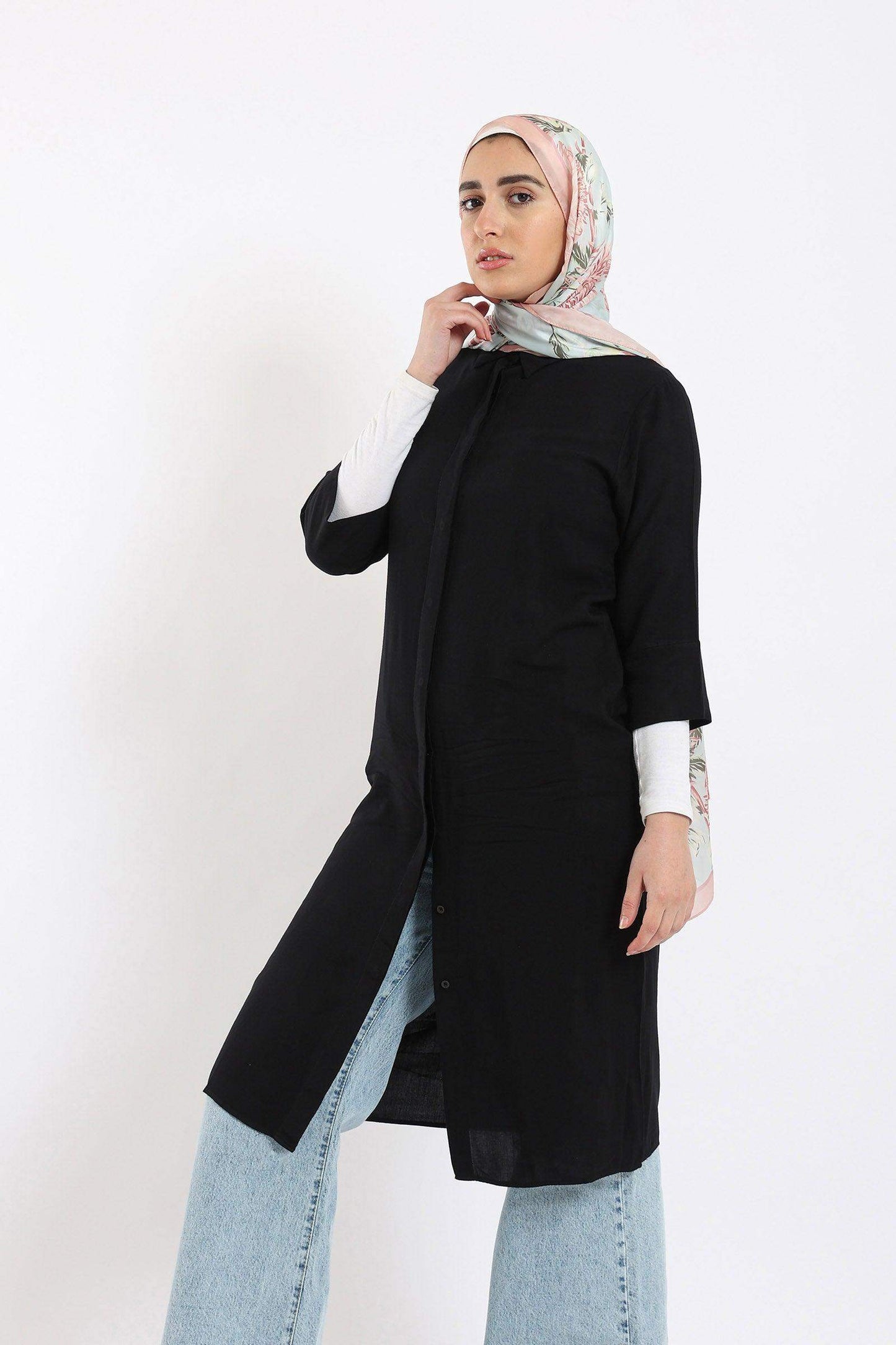 Hidden Placket Shirt Dress - Carina - ÙƒØ§Ø±ÙŠÙ†Ø§