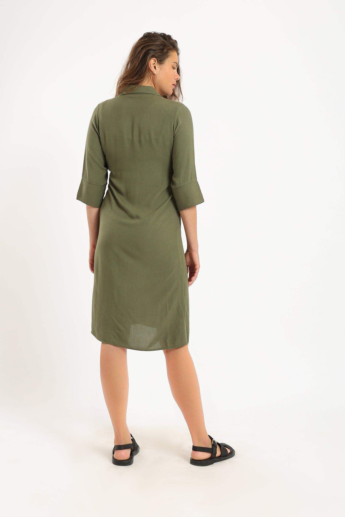 Hidden Placket Shirt Dress - Carina - ÙƒØ§Ø±ÙŠÙ†Ø§