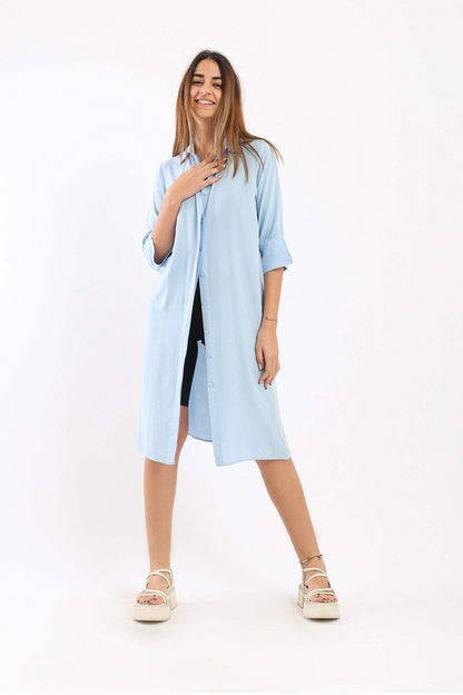 Hidden Placket Shirt Dress - Carina - ÙƒØ§Ø±ÙŠÙ†Ø§