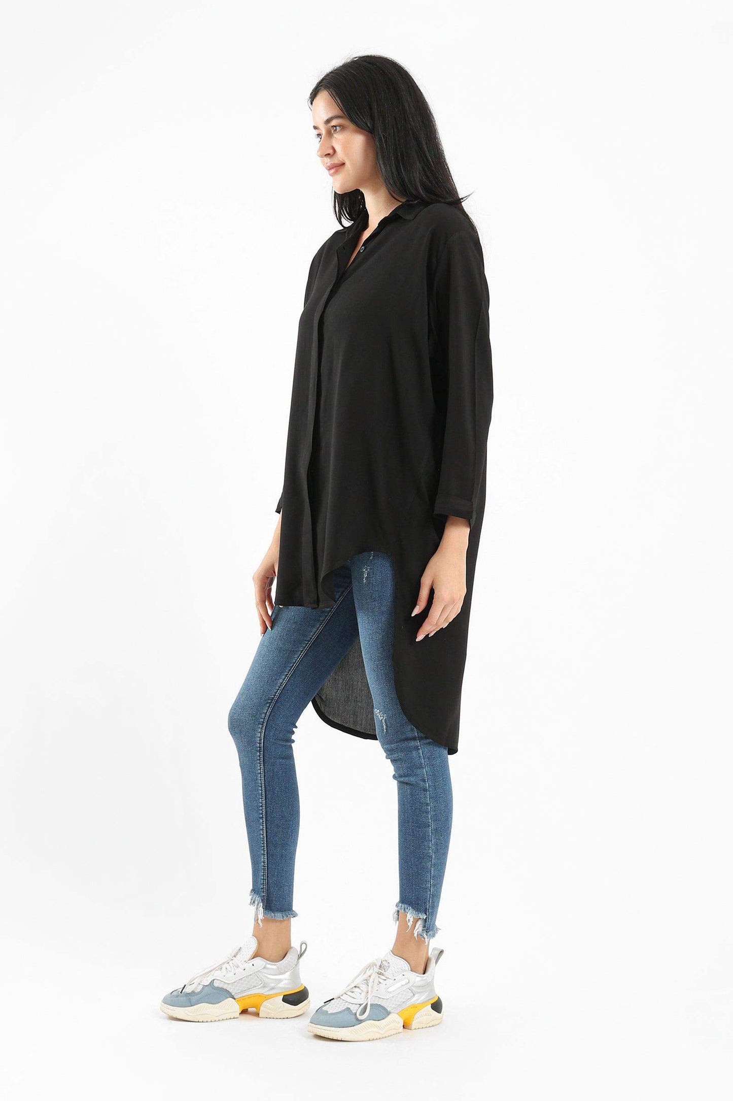 High Low Plain Shirt - Carina - ÙƒØ§Ø±ÙŠÙ†Ø§