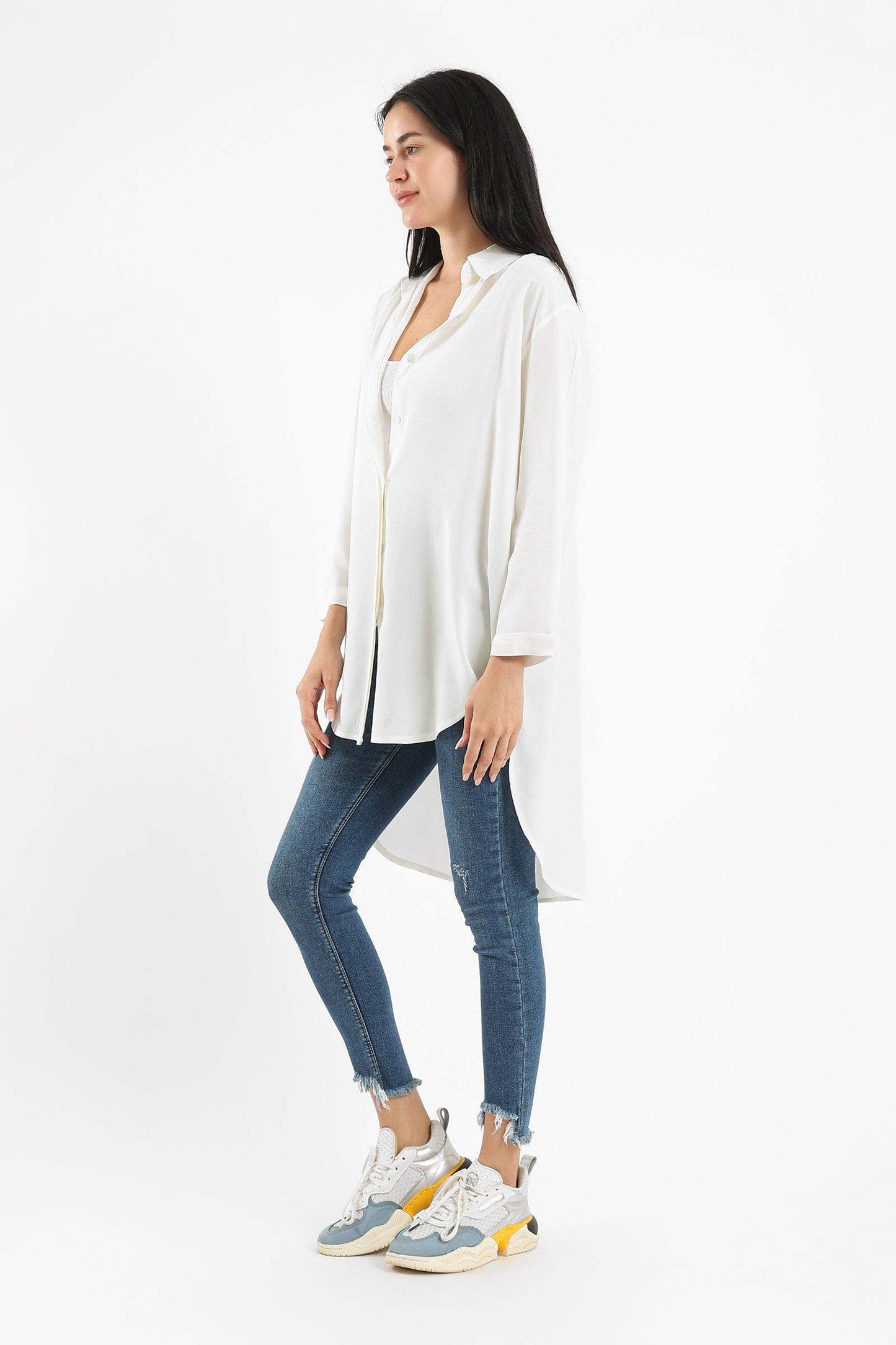 High Low Plain Shirt - Carina - ÙƒØ§Ø±ÙŠÙ†Ø§