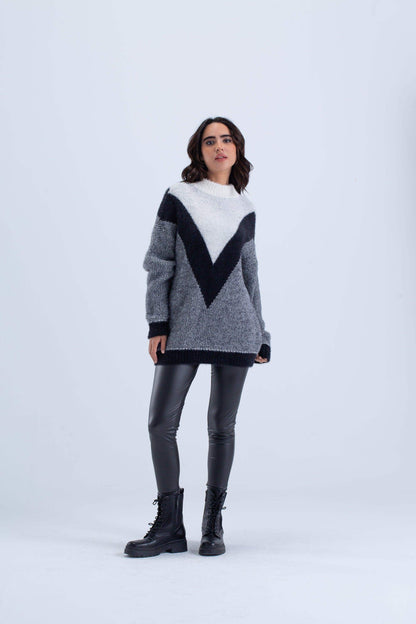 High Neck Knitted Pullover - Carina - ÙƒØ§Ø±ÙŠÙ†Ø§