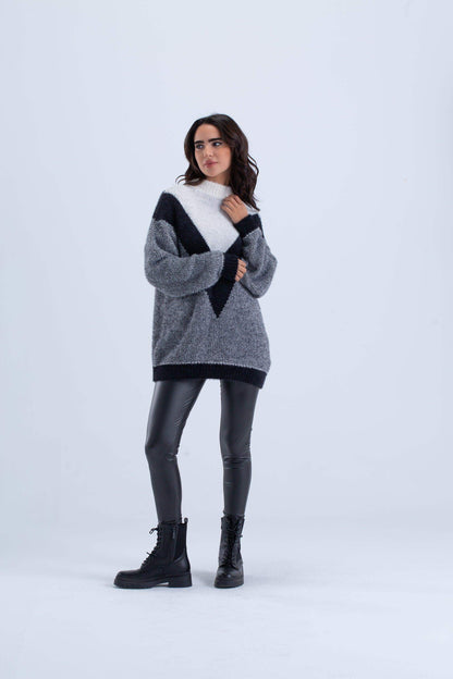 High Neck Knitted Pullover - Carina - ÙƒØ§Ø±ÙŠÙ†Ø§