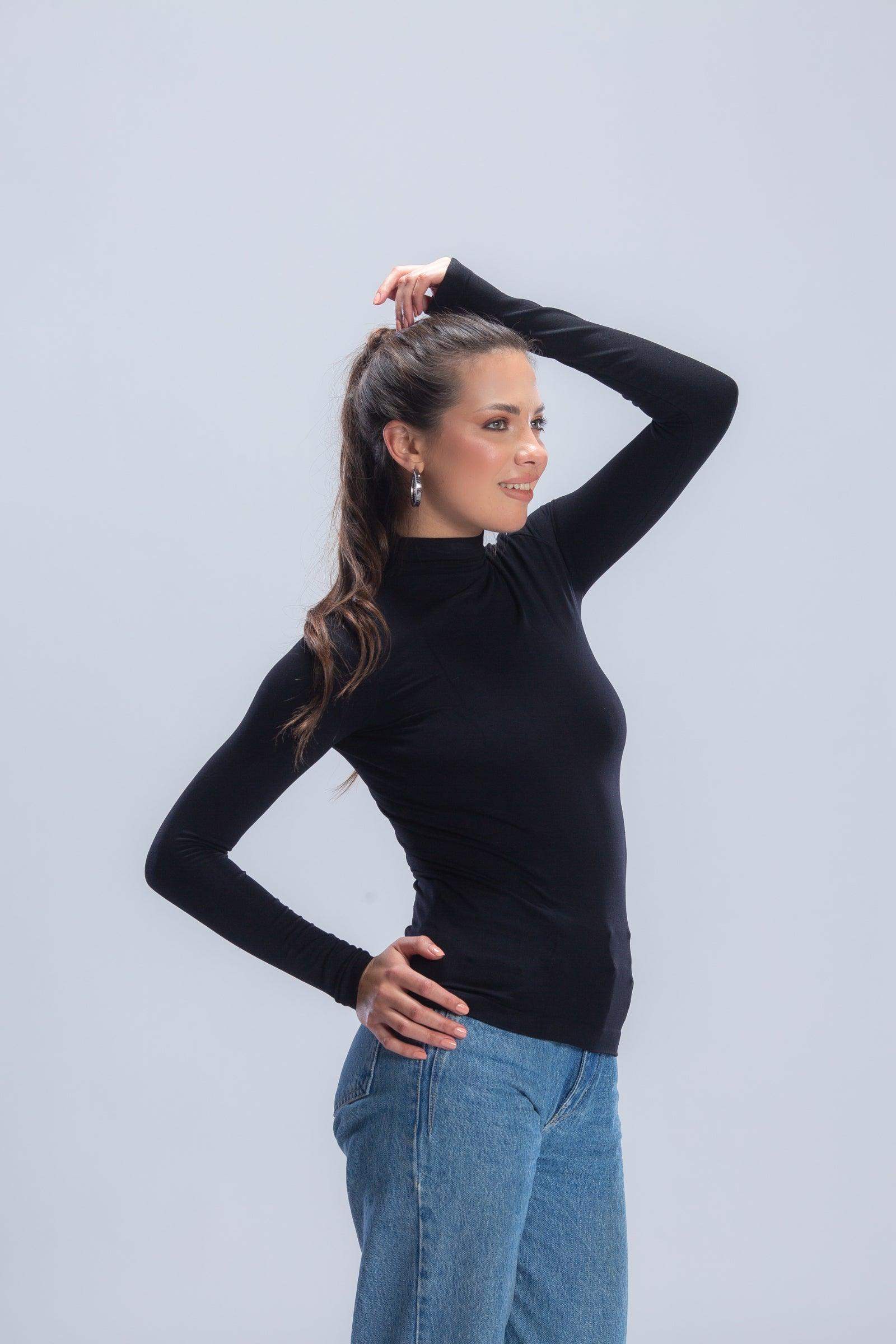 High Neck Long Sleeve Top - Carina - ÙƒØ§Ø±ÙŠÙ†Ø§