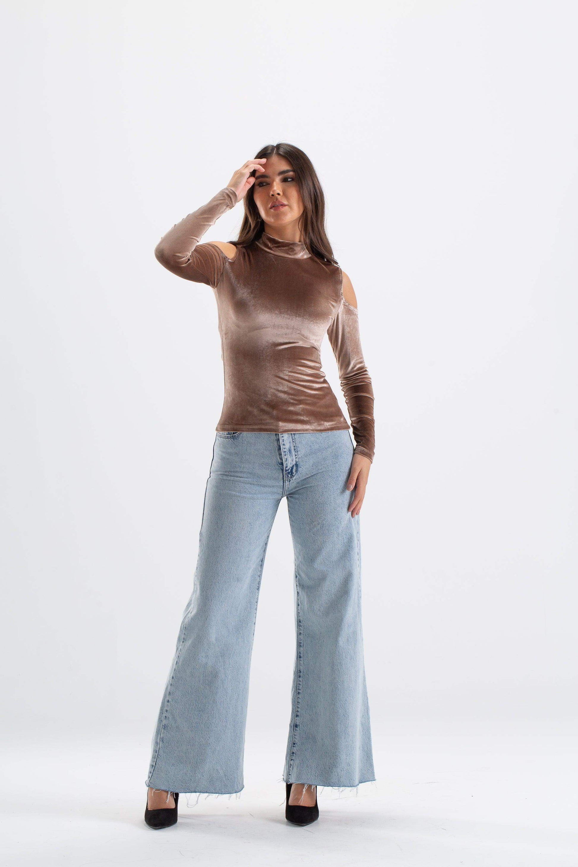 High Neck Shoulder Cut Top - Carina - ÙƒØ§Ø±ÙŠÙ†Ø§