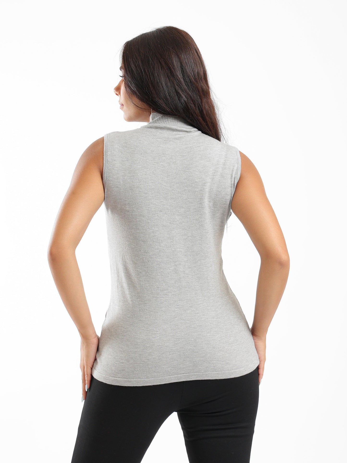 High Neck Sleevless Pullover - Clue Wear