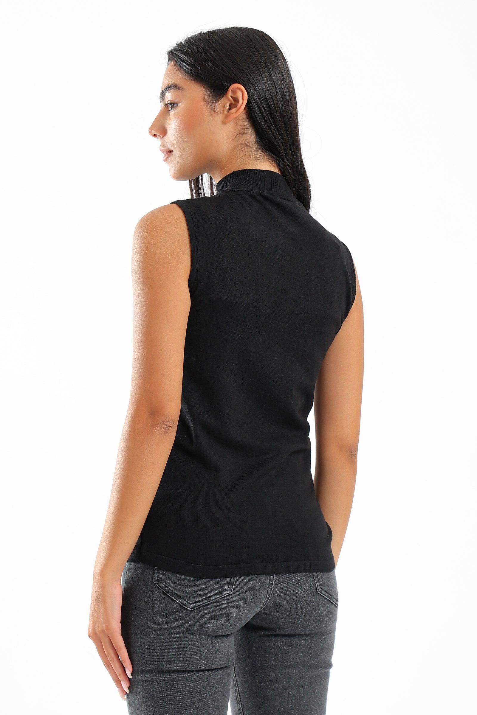 High Neck Sleevless Pullover - Clue Wear