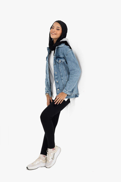 Hooded Denim Jacket - Carina - ÙƒØ§Ø±ÙŠÙ†Ø§