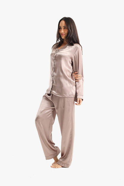 Ivory Long Sleeves Pyjama Set - Carina - ÙƒØ§Ø±ÙŠÙ†Ø§