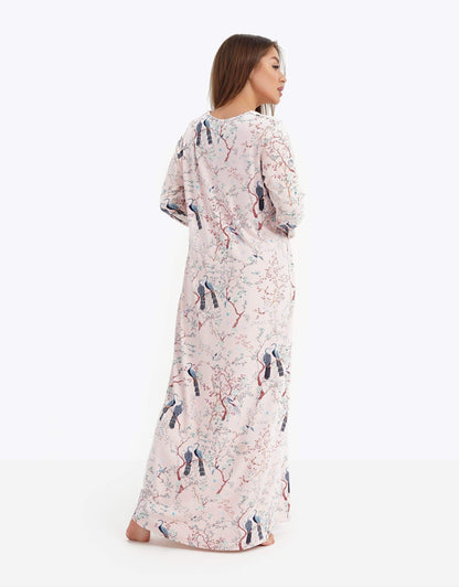 Jersey Printed Maxi Nightgown - Carina - ÙƒØ§Ø±ÙŠÙ†Ø§