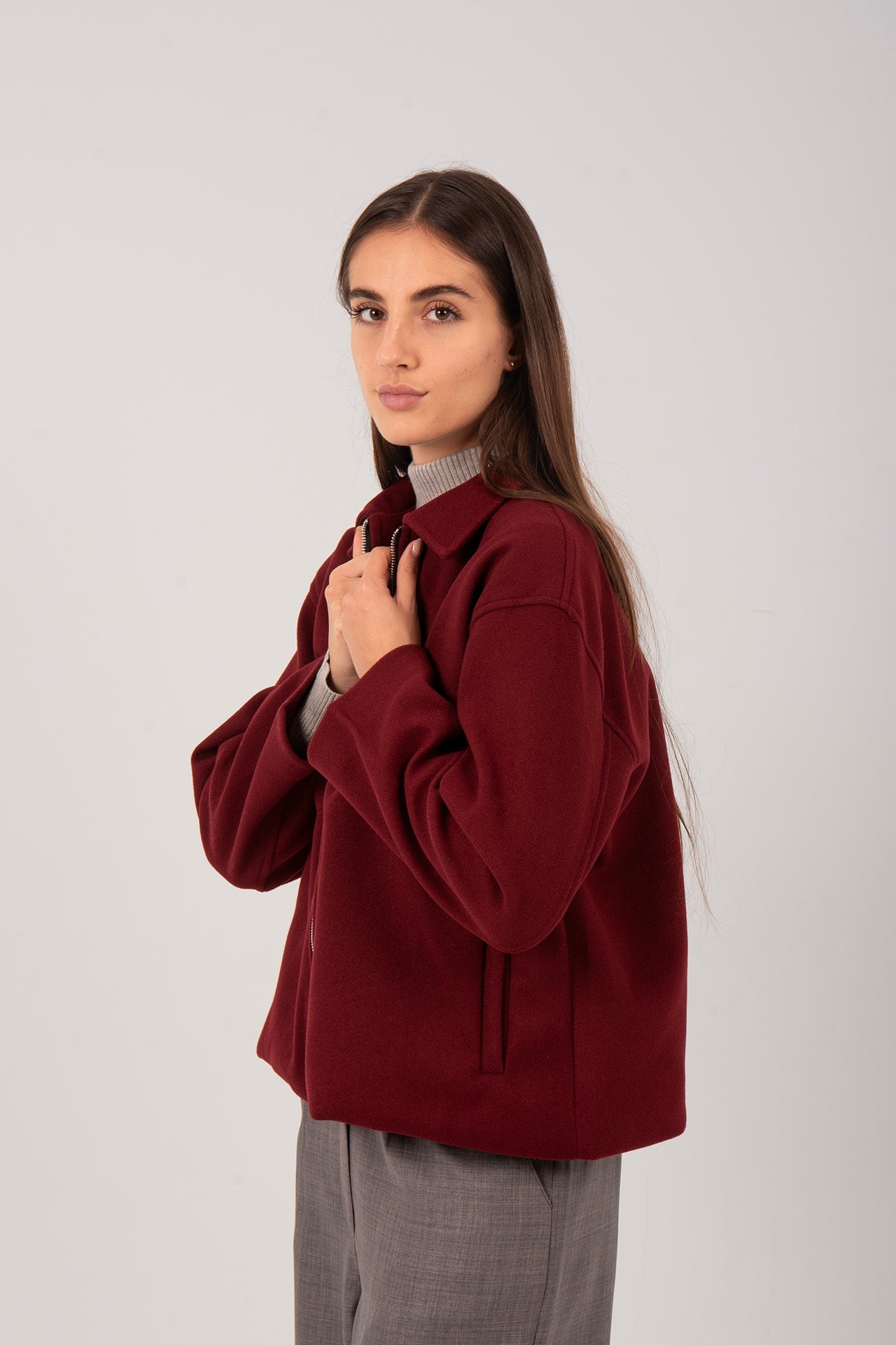 Oversized Boxy Fit Zip-Up Jacket