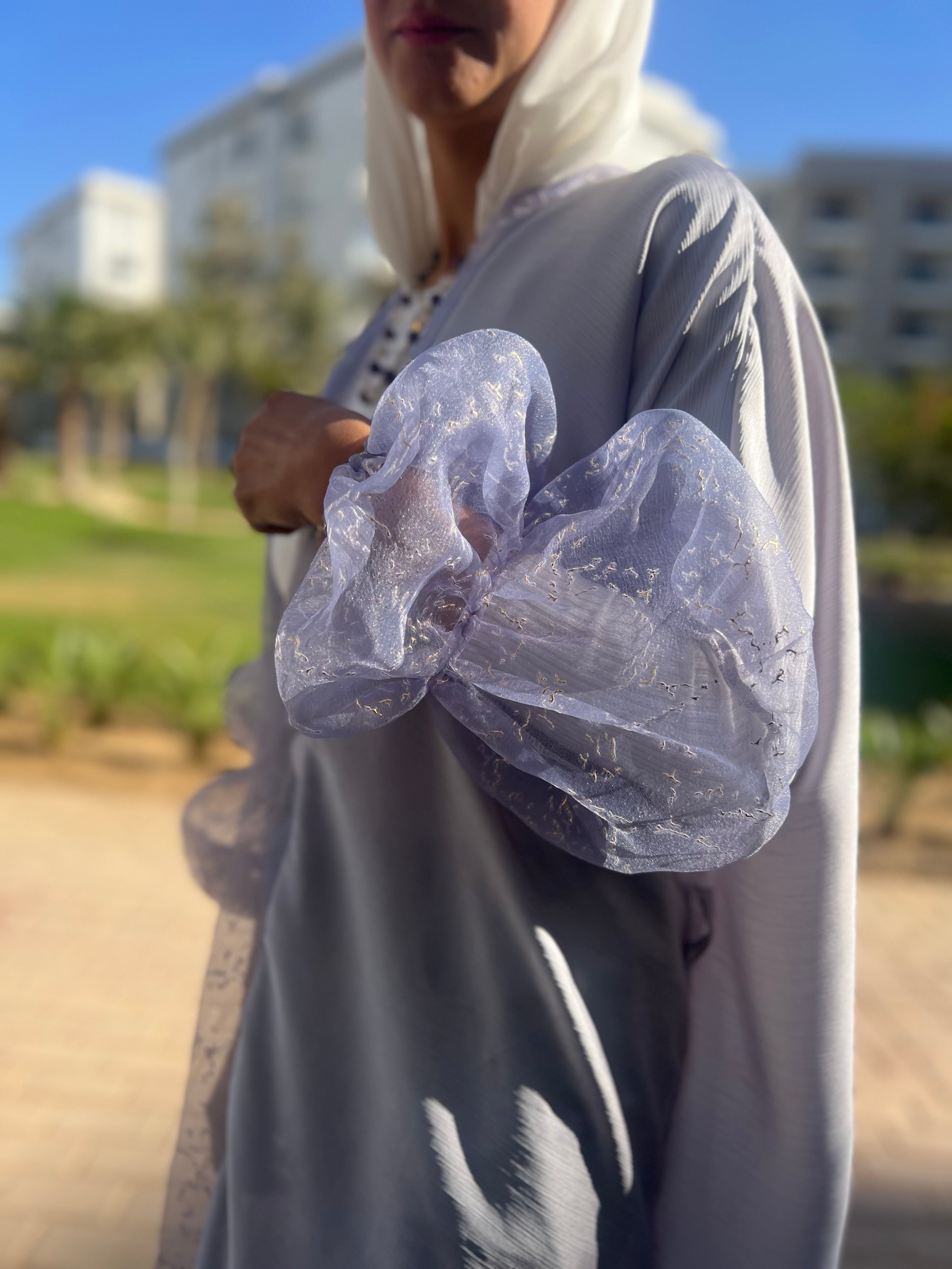 Satin Maxi Kimono - Lilac