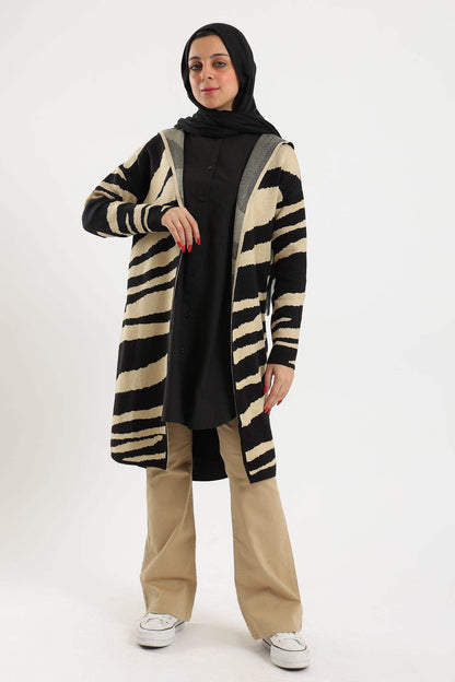 Knee Length Hooded Cardigan - Carina - ÙƒØ§Ø±ÙŠÙ†Ø§