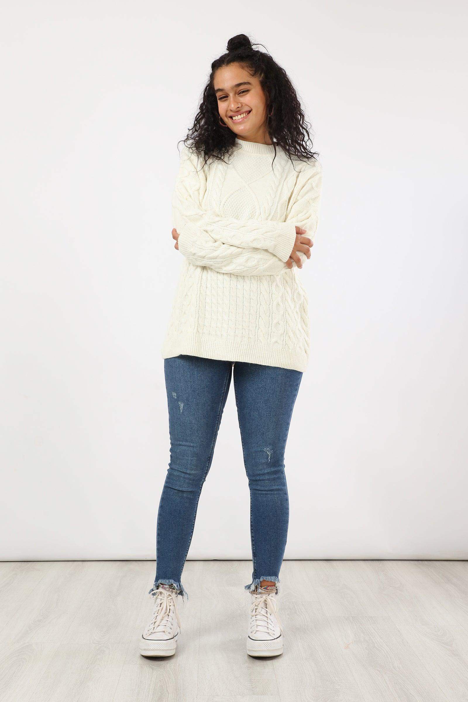 Knitted Long Sleeves Pullover - Carina - ÙƒØ§Ø±ÙŠÙ†Ø§