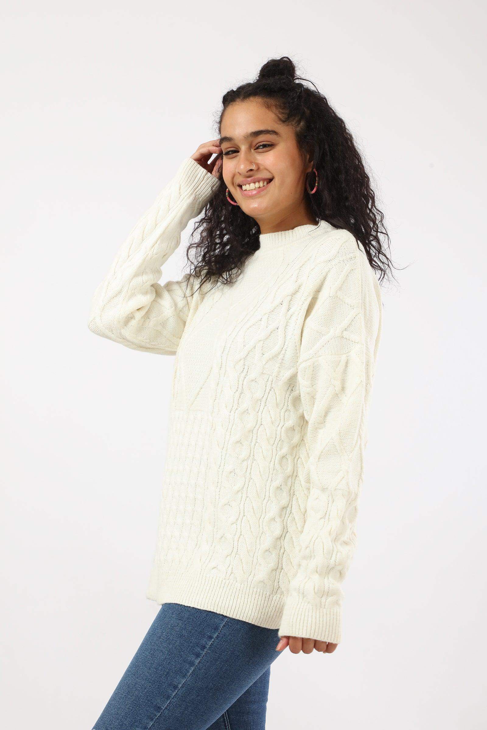 Knitted Long Sleeves Pullover - Carina - ÙƒØ§Ø±ÙŠÙ†Ø§