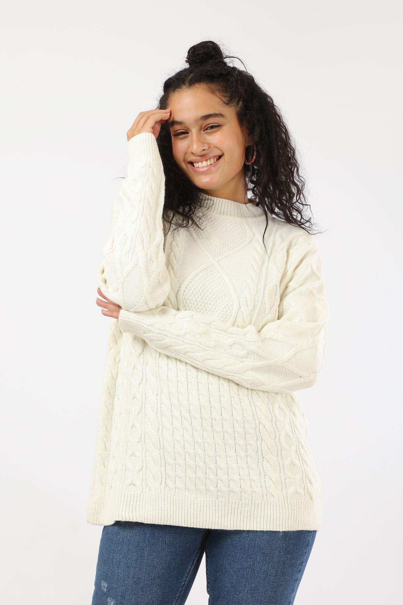 Knitted Long Sleeves Pullover - Carina - ÙƒØ§Ø±ÙŠÙ†Ø§