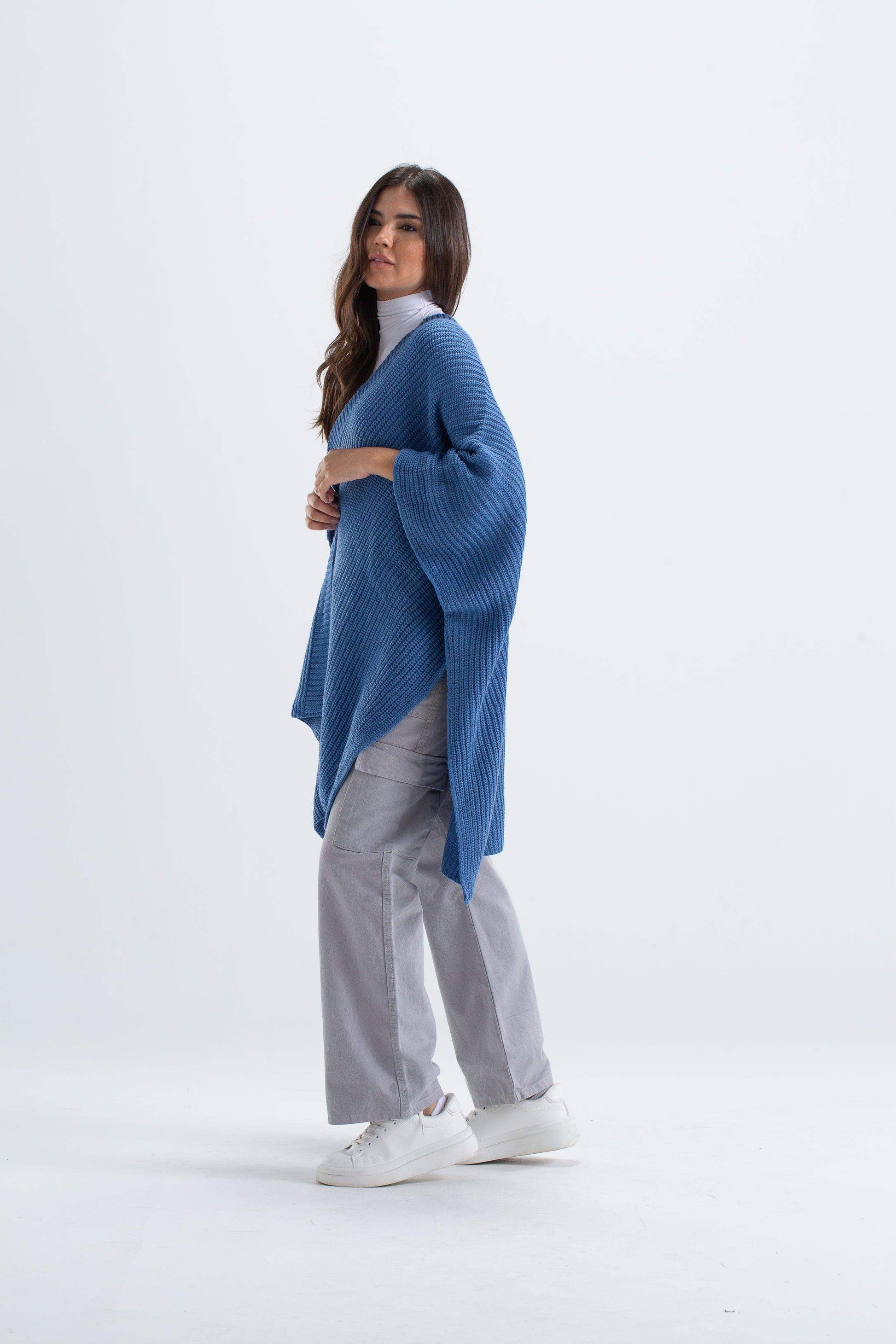 Knitted Open Front Poncho - Carina - ÙƒØ§Ø±ÙŠÙ†Ø§