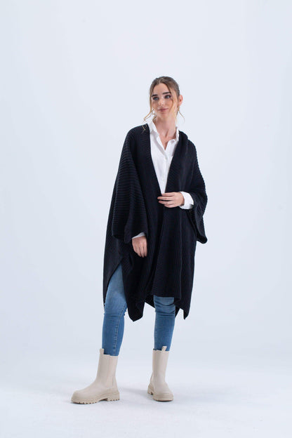 Knitted Open Front Poncho - Carina - ÙƒØ§Ø±ÙŠÙ†Ø§