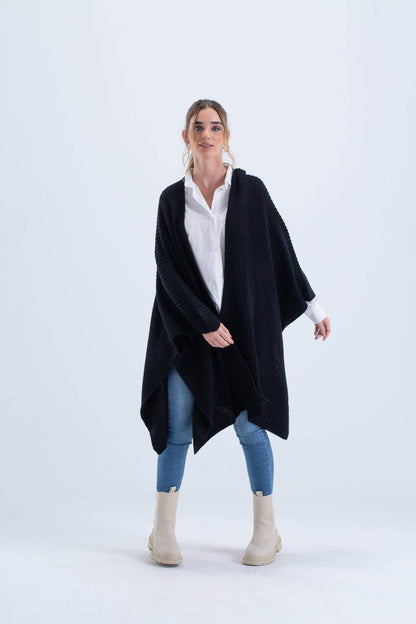 Knitted Open Front Poncho - Carina - ÙƒØ§Ø±ÙŠÙ†Ø§