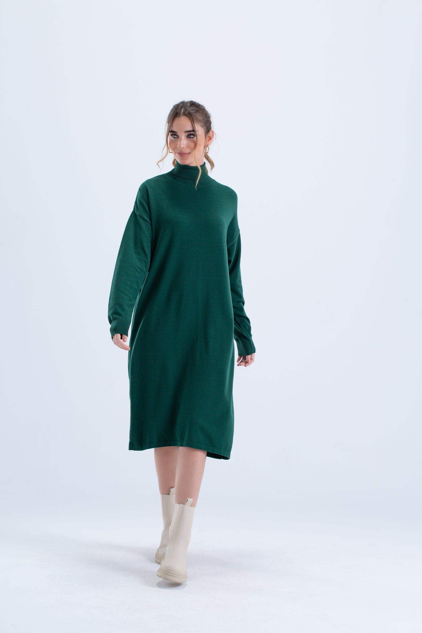 Knitted Turtle Neck Dress - Carina - ÙƒØ§Ø±ÙŠÙ†Ø§