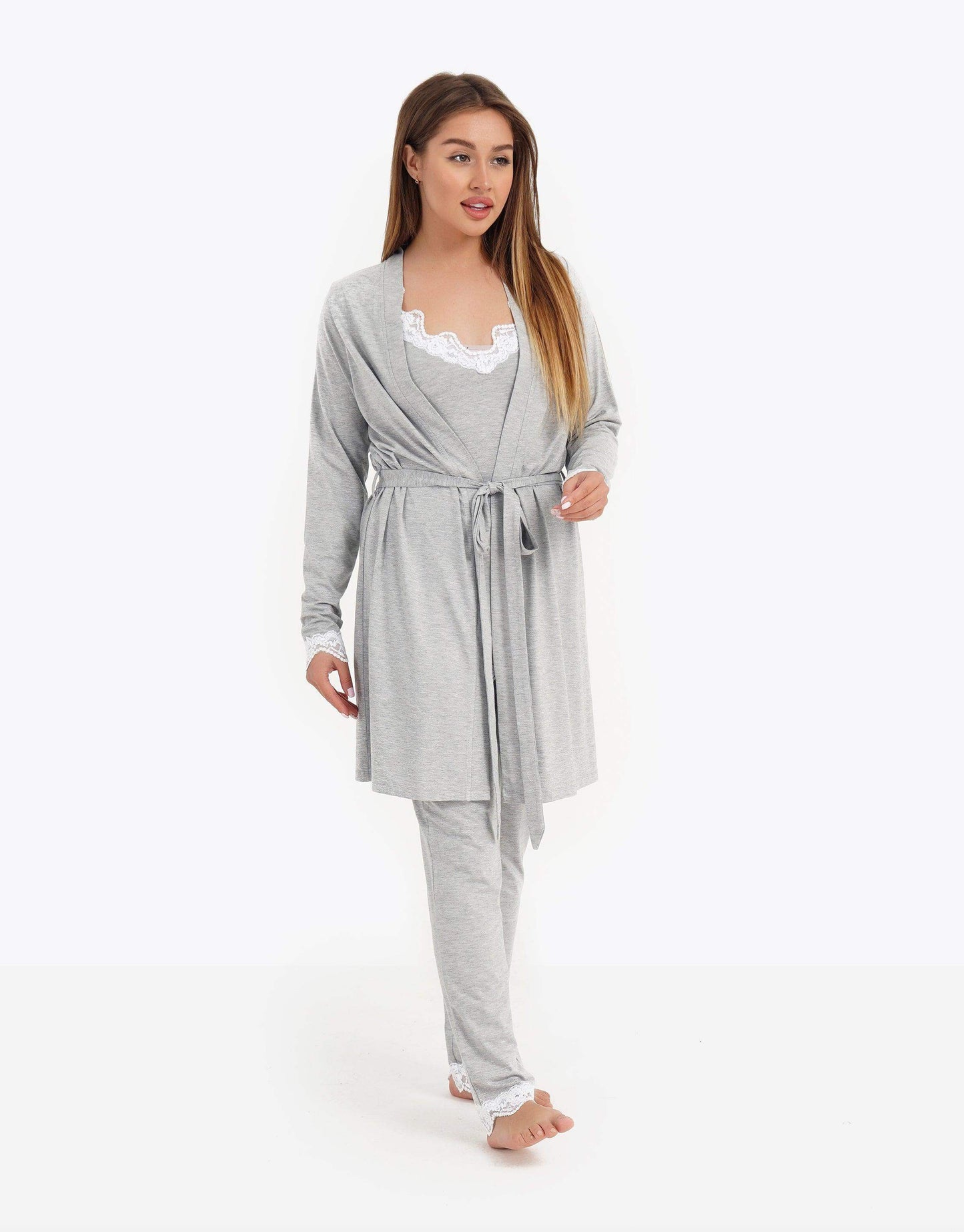 Lace Pyjama with Robe - Carina - ÙƒØ§Ø±ÙŠÙ†Ø§