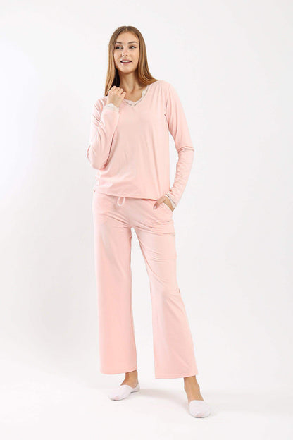 Lace V-Neck Pyjama Set - Carina - ÙƒØ§Ø±ÙŠÙ†Ø§