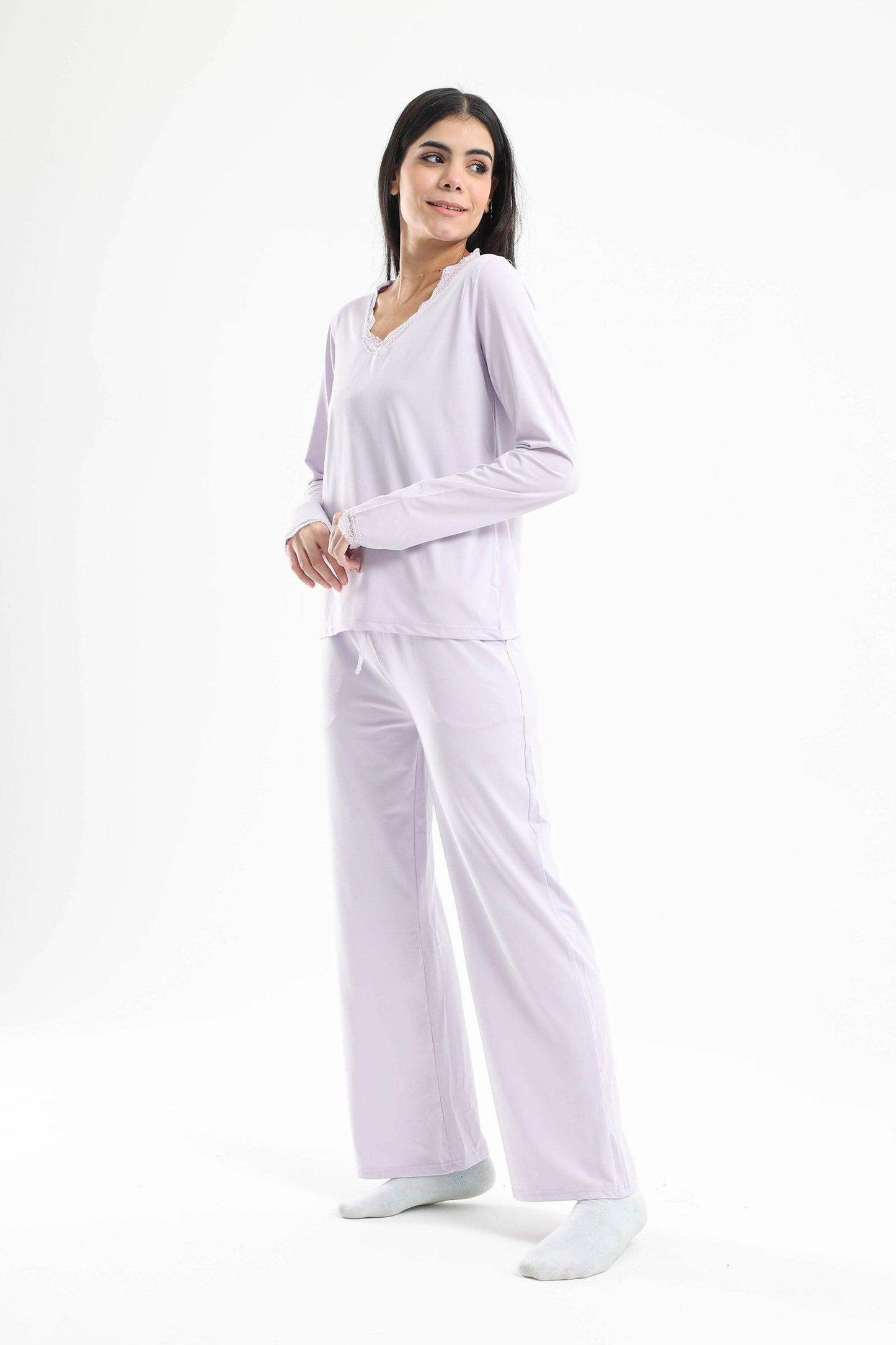 Lace V-Neck Pyjama Set - Carina - ÙƒØ§Ø±ÙŠÙ†Ø§