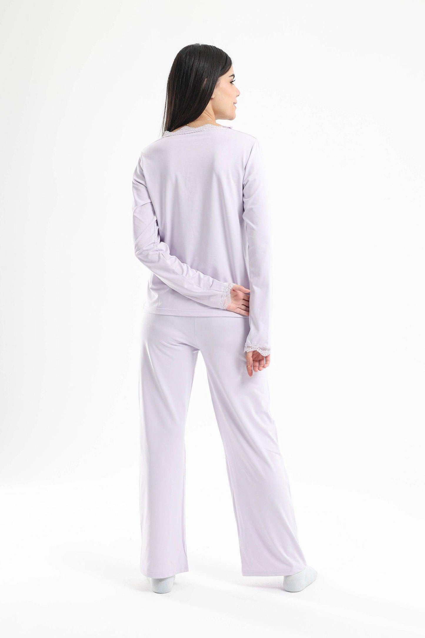 Lace V-Neck Pyjama Set - Carina - ÙƒØ§Ø±ÙŠÙ†Ø§