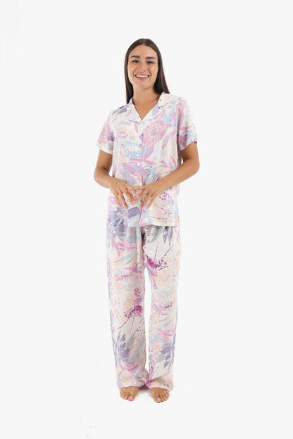 Leafy Printed Pyjama Set - Carina - ÙƒØ§Ø±ÙŠÙ†Ø§