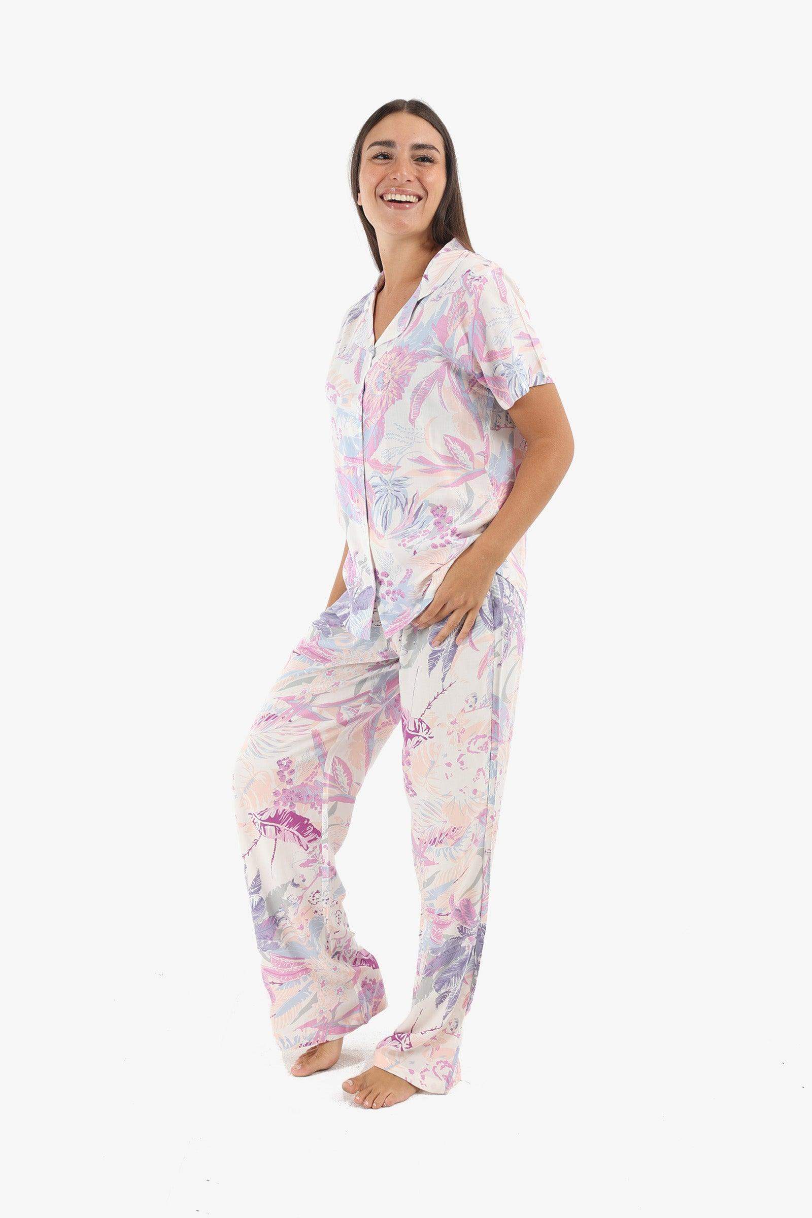 Leafy Printed Pyjama Set - Carina - ÙƒØ§Ø±ÙŠÙ†Ø§