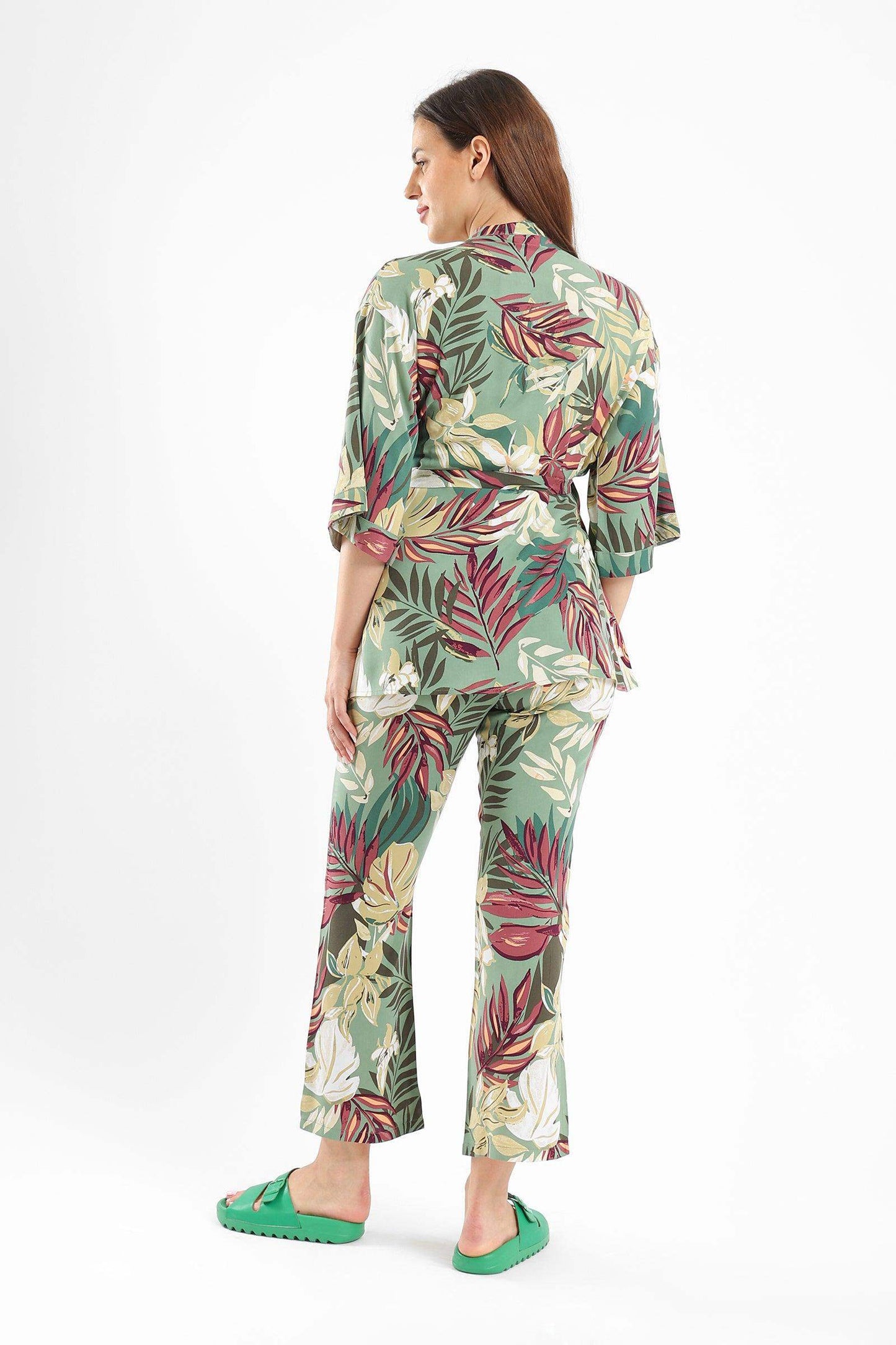 Leafy Printed Pyjama Set - Carina - ÙƒØ§Ø±ÙŠÙ†Ø§