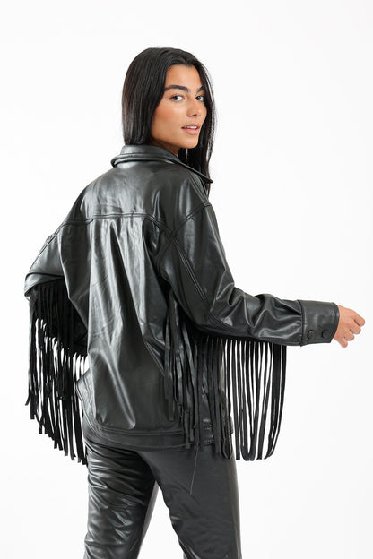 Leather Shirt with Fringes - Clue Wear