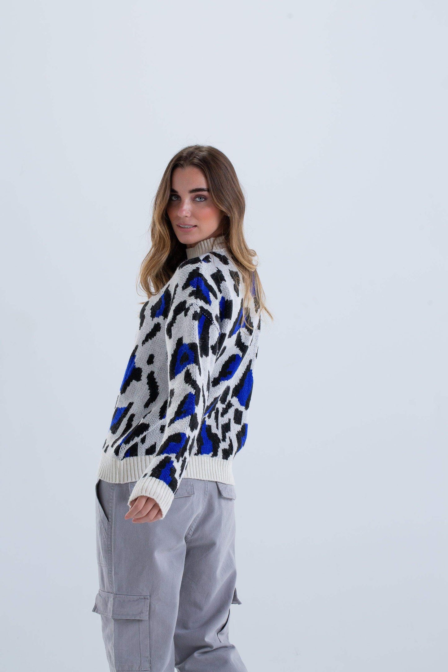 Leopard Print Knitted Pullover - Carina - ÙƒØ§Ø±ÙŠÙ†Ø§