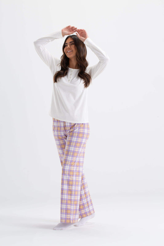 Lilac Checkers Pyjama Set - Carina - ÙƒØ§Ø±ÙŠÙ†Ø§