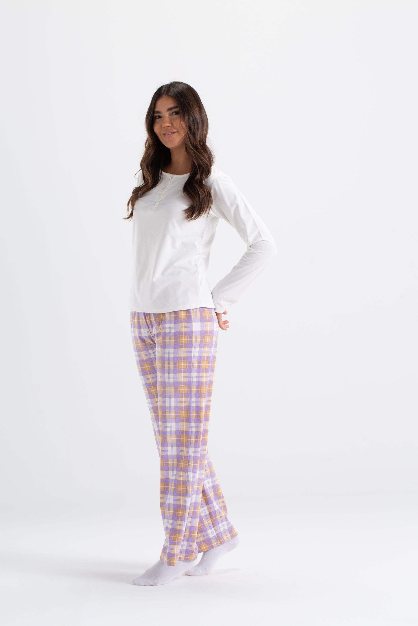 Lilac Checkers Pyjama Set - Carina - ÙƒØ§Ø±ÙŠÙ†Ø§