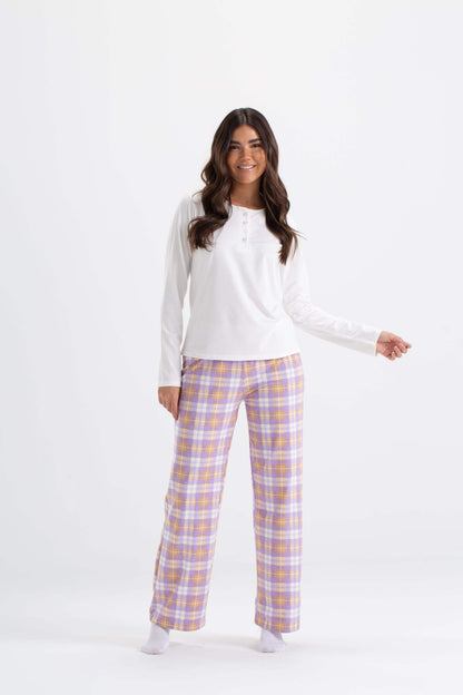 Lilac Checkers Pyjama Set - Carina - ÙƒØ§Ø±ÙŠÙ†Ø§