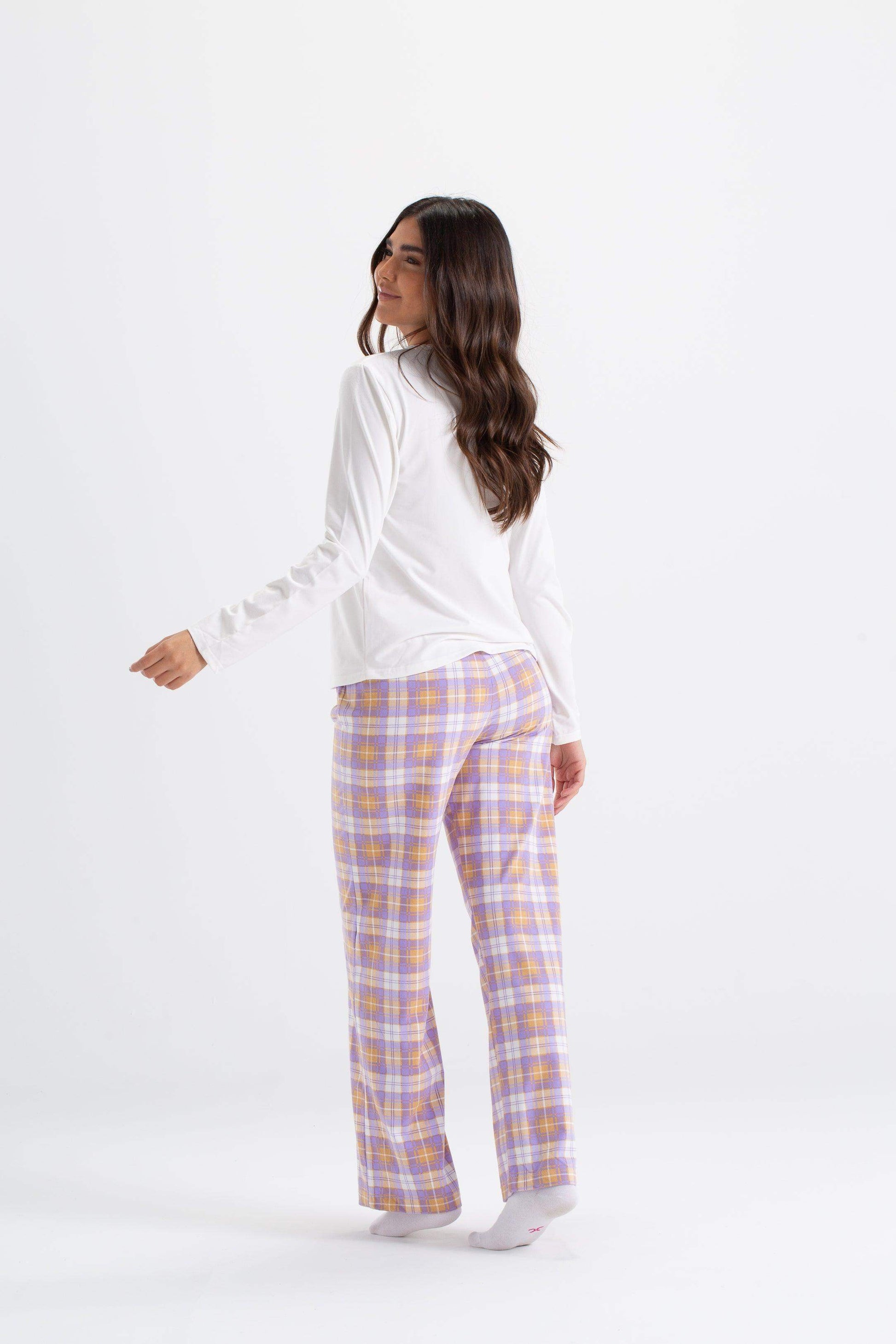 Lilac Checkers Pyjama Set - Carina - ÙƒØ§Ø±ÙŠÙ†Ø§