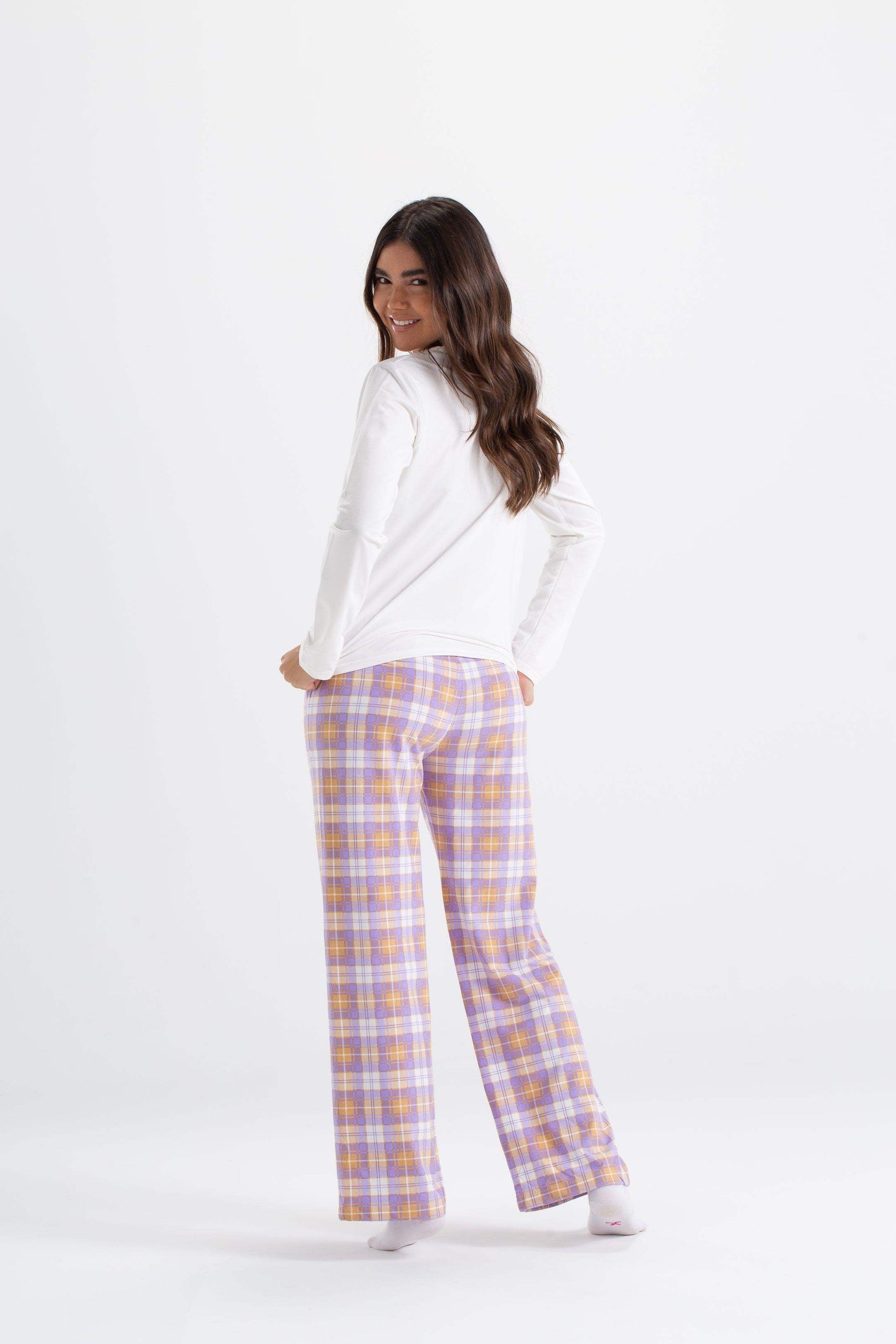 Lilac Checkers Pyjama Set - Carina - ÙƒØ§Ø±ÙŠÙ†Ø§