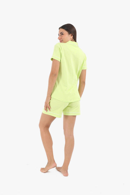 Lime Pyjama Short Set - Carina - ÙƒØ§Ø±ÙŠÙ†Ø§